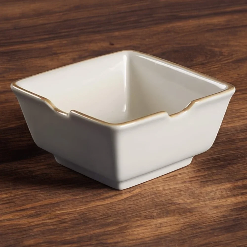POTTERY BARN ASIAN SQUARE NOODLE BOWL RAMEN BOWL RETIRED DESIGN CHOPSTICK SLOTS